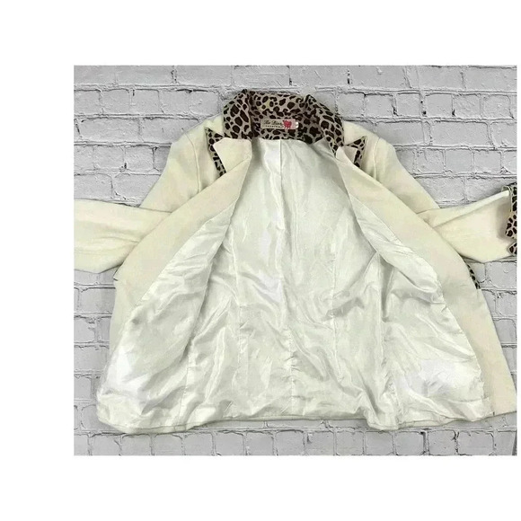 Beige Cheetah Print Women's Blazer SMALL Lined Women's - Picture 3 of 7